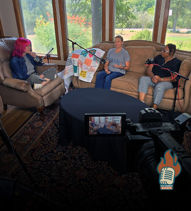 Kristin Warthen, Debra Crumpton and Julie Harding discuss reclaiming justice at the Do Justice Retreat